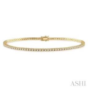 1 ctw Close Fit Round Cut Diamond Tennis Bracelet in 10K Yellow Gold