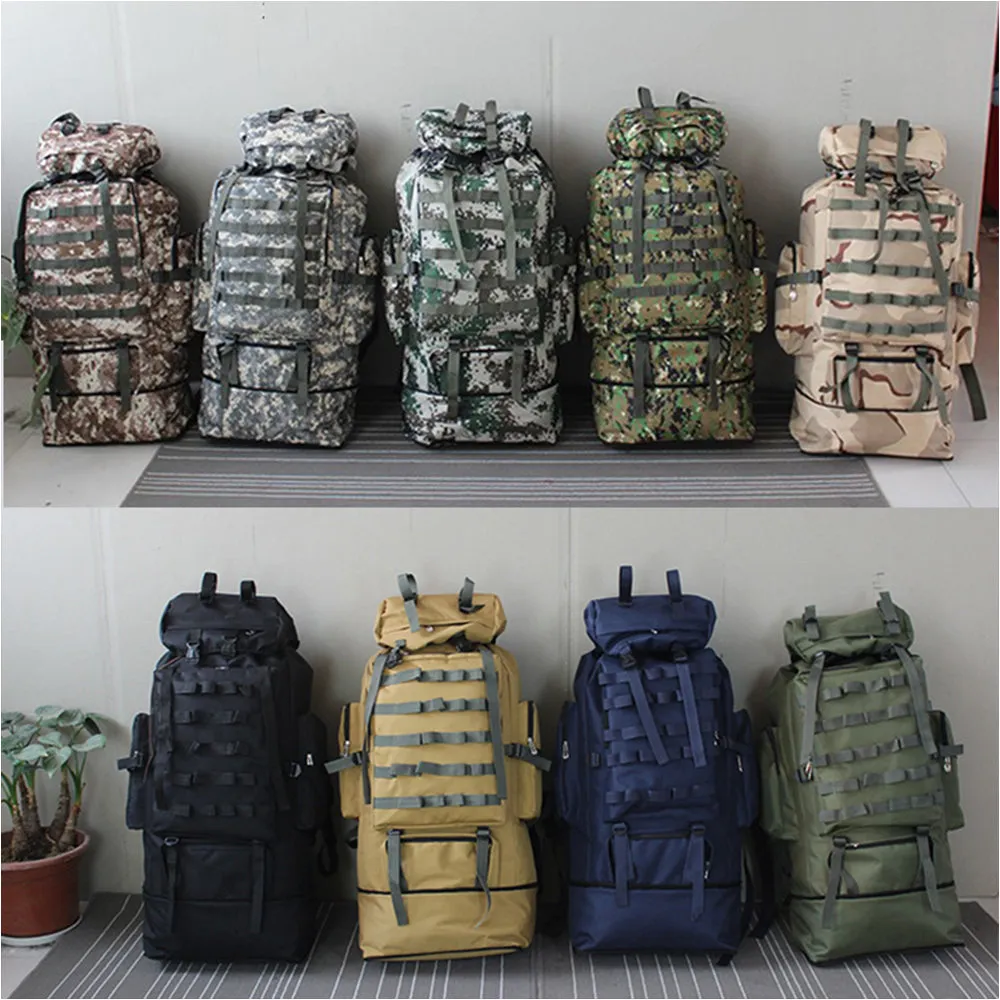 100L Large Military Tactical Camouflage Softback Unisex Hiking Bag