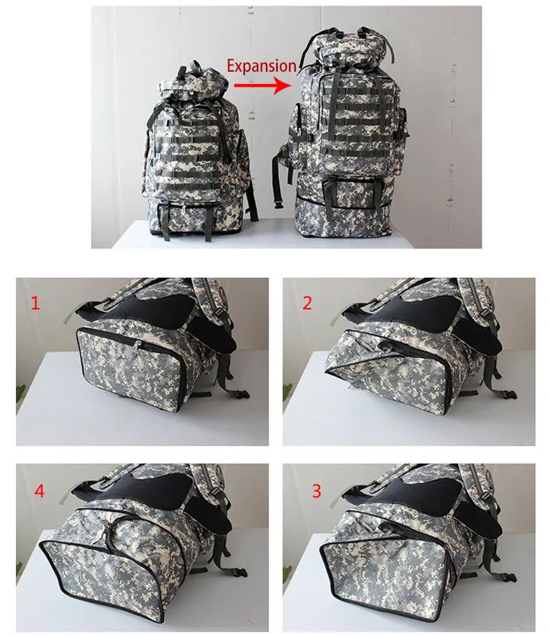 100L Large Military Tactical Camouflage Softback Unisex Hiking Bag