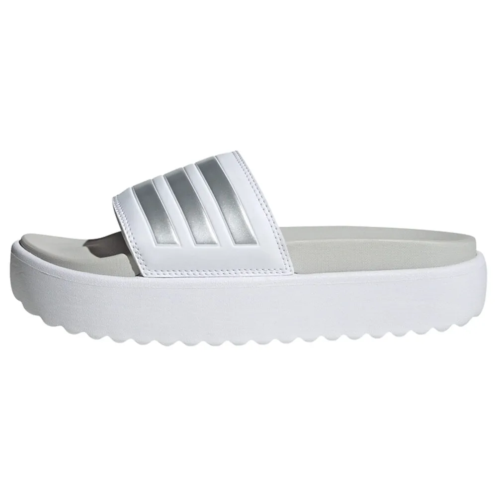 Adidas adilette mules, white