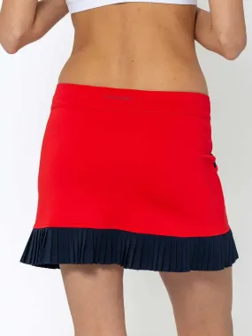 Kai 15" Pleated Skirt - Poppy/Midnight