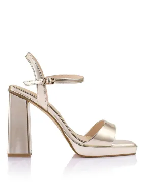 Paulie Platform Heeled Sandals - Gold