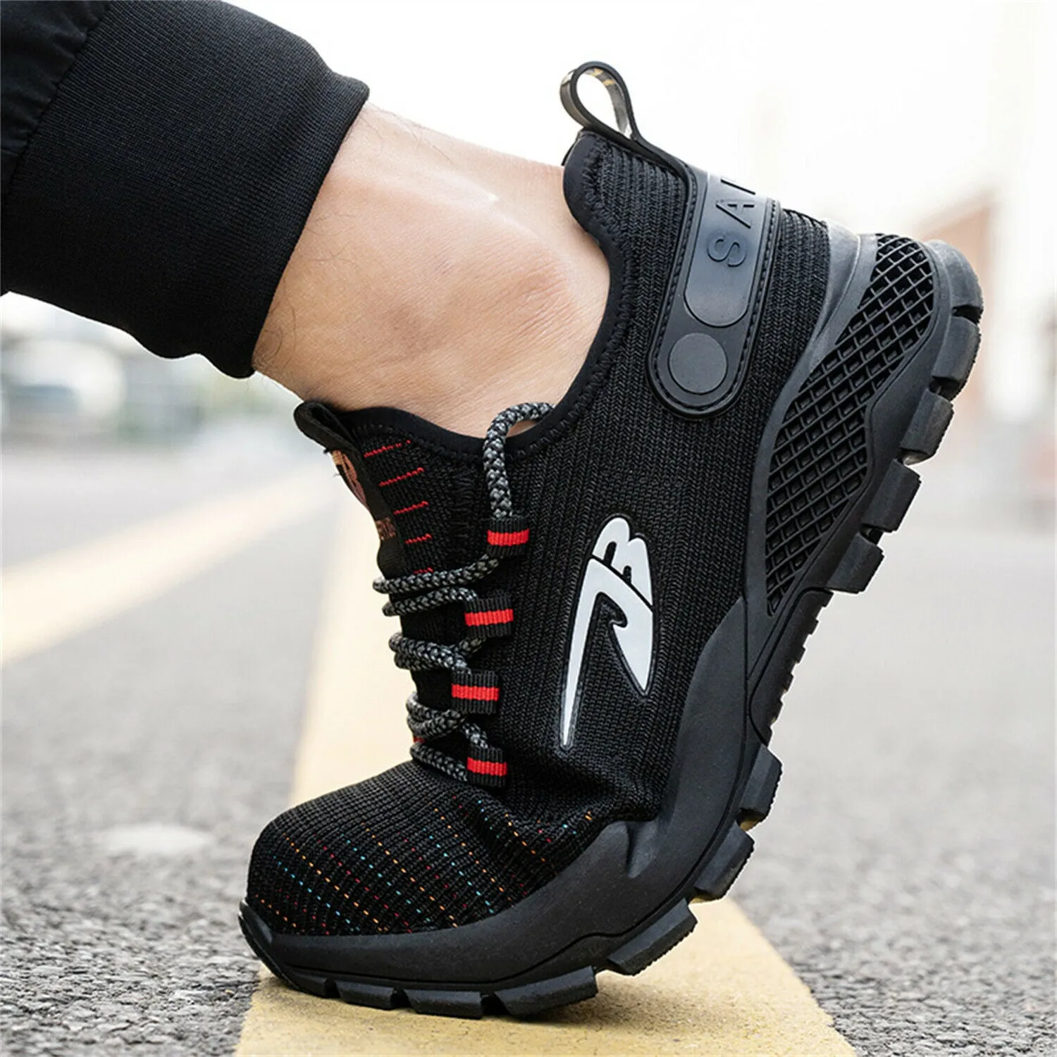 Steel Toe Shoe for Men Women Air Cushion Sneaker Slip Safety Indestructible Shoes